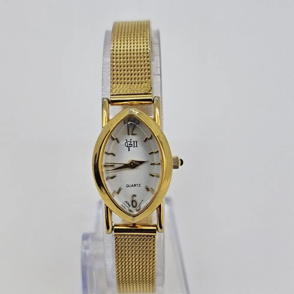 GLORIA VANDERBILT II Women's Watch 18MM White Dial Gold Band New‎ Battery